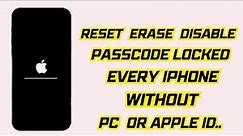 how to reset passcode locked iphone without computer without apple id password