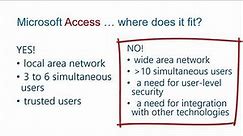 Microsoft Access A to Z: Start Here WHY and when should we use Access in the first place?