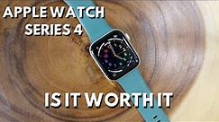 Apple Watch Series 4 (GPS + Cellular, 44MM) - Stainless Steel Case with White Sport Band