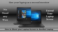 How to Share your Laptop Screen to Another Laptop | Screen Share between 2 laptops | Wireless screen