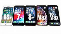 iPhone 6S Plus vs iPhone 7 Plus vs iPhone 8 Plus vs iPhone XS Max vs iPhone 11 Pro Max Speed Test!