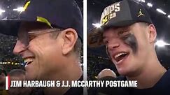 JIM HARBAUGH & J.J. MCCARTHY ARE CHAMPIONS 🏆 'WATCH THE CONFETTI' - Harbaugh | ESPN College Football