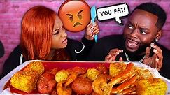 YOU TOO FAT PRANK ON QUEEN BEAST *GONE WRONG* SEAFOOD BOIL MUKBANG FT BEAST MODE