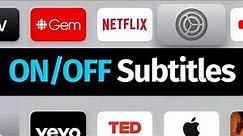 How to Turn OFF / ON Subtitles on Apple TV