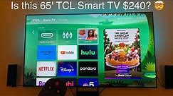 Is this $240 TCL 65” 4K TV worth it? Unboxing, Setup and Review of Series 4 Roku Smart TV