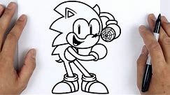 HOW TO DRAW SONIC DANCING MEME | Friday Night Funkin (FNF) - Easy Step By Step Tutorial