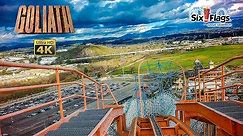 2024 Goliath Roller Coaster On Ride Front Row 4K POV Six Flags Magic Mountain