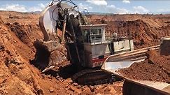 Terex RH170 Front Shovel Excavator Loading Hitachi Dumpers