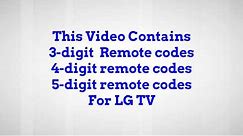 LG TV Remote Codes