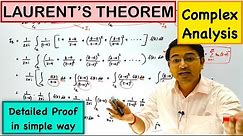 Laurent's Series | Laurent's Theorem (complex analysis)