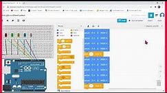 Blink LEDs in different Pattern using Arduino in Tinkercad [Tinkercad Circuit] [Aruino Block Code]