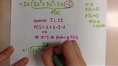 Factoring Polynomials using Factor Theorem