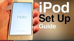 iPod touch user guide, main set up- first time turning on. 5th gen , 6th generation
