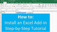 How To Install An Excel Add-in