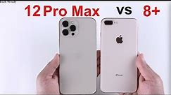 iPhone 12 Pro Max vs 8 Plus : Speed Test + Size Comparison + Ram Management