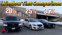 How it Looks to Have 35%, 25%, and 20% Window Tint! | Side by Side Comparison