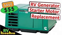 RV Generator starter motor replacement. Step by step DIY. Removal of Onan 4K RV generator.