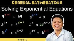 Solving Exponential Equations | How to Solve Exponential Equations | General Mathematics