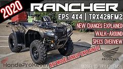 2020 Honda Rancher 420 EPS 4x4 Camo ATV Review of Specs + NEW Changes Explained! | TRX420FM2