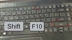 How to Right Click using Keyboard without Mouse on Acer laptop Windows 10