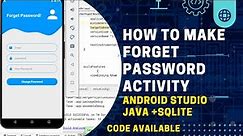 Design and Develop forget Password in android using SQlite