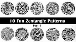 30 Fun Zentangle Patterns || Intuitive Zentangle art (Part 1)
