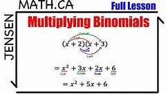 Multiplying Binomials (FOIL) | grade 10 math | jensenmath.ca