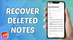 How to Recover Deleted Notes on iPhone! (iOS 17)