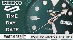 How To Set The Day, Date, & Time on a Seiko 5 Watch