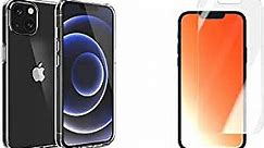 Amazon Basics iPhone 13/13 Pro Bundle: Clear Case, Premium Glass Screen Protector