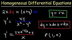 Homogeneous Differential Equations