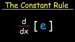 The Constant Rule For Derivatives