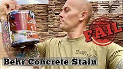 Behr Concrete Stain FAIL !!! How to Stain Concrete Slab Outdoor | Quick Review What it looks like
