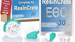 JDiction ResinCrete Kit, Complete Kit Easy for Beginners, 20-30Minutes Demold, Include Water-Based Eco-Friendly Casting Powder, Mold & Pigment, Easy Mix for Beginners DIY Home Decor