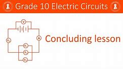 Grade 10 P. Sciences | Electric Circuits | Summary and conclusions