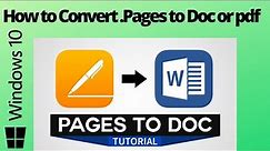 How to open .pages file on windows 10 | convert .pages to .docx