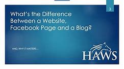 TECH TIP TUESDAY: “What's the Difference Between HAWS' FB page and Website?"