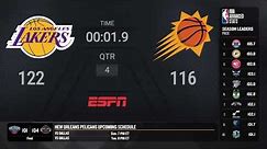 Los Angeles Lakers @ Phoenix Suns Live Scoreboard