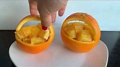 Orange Simple Basket | Fruit Carving for Beginners