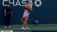 Alizé Cornet hit with code violation for changing shirt on court – video