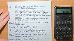 Calculate Effective And Equivalent Annual Interest Rates On A Mortgage // SHARP EL-738XT Calculator