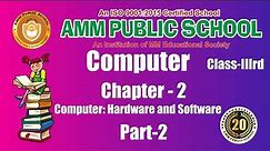 Computer || Class-3rd || Chapter-2 || Computer: Hardware and Software || Part-2