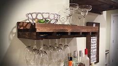 How to Hang Wine Glass Hanging Bar Shelves - del Hutson Designs