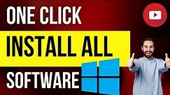 Install All Software By One Click - Windows 10 Tips & Tricks
