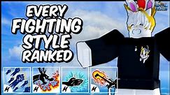 EVERY Fighting Style RANKED From WORST To BEST! | Blox Fruits Fighting Style Tier List