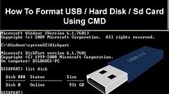 How To Format USB/SD Card/Hard Disk Using CMD - Best Method Ever
