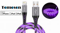 Tomoson Purple Light Up iPhone Charger Led Lightning Cable