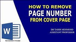 How to remove page number from cover page | How to Number All Pages Except First in Word 2016