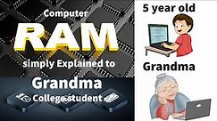 RAM Explained, Random Access Memory. RAM simplified, even your grandma and 5 yr old can understand.