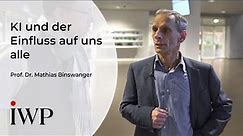 Prof. Dr. Mathias Binswanger: Wie künstliche Intelligenz Menschen und Wirtschaft steuert.